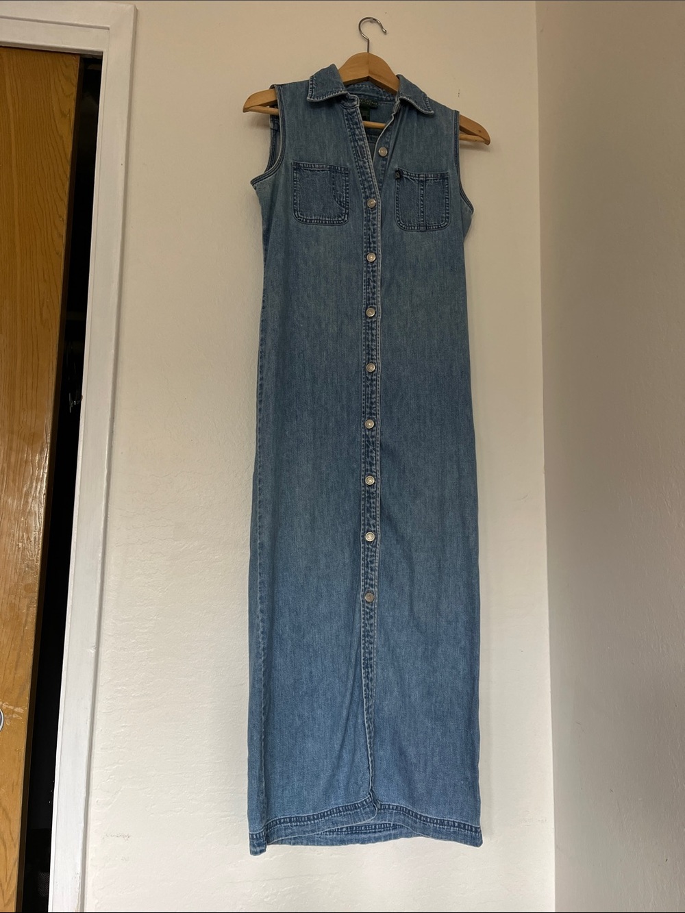 Vintage Lauren Ralph Lauren Sleeveless Denim Maxi Dress